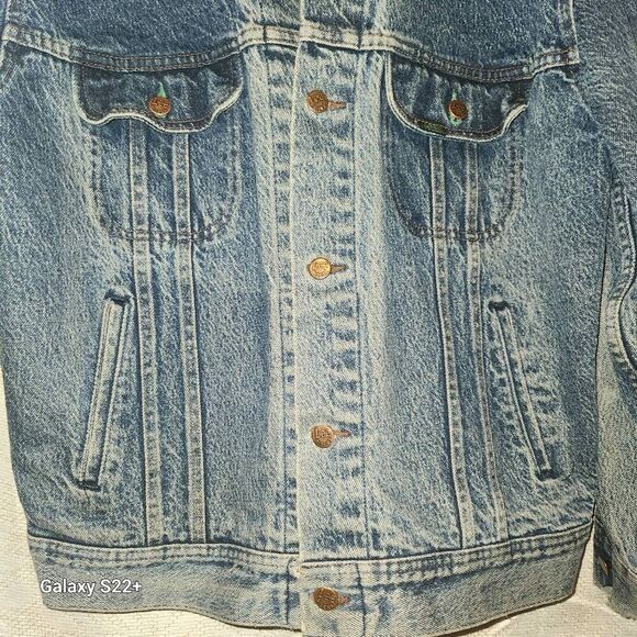 O46 LEE Riders classic button-up jean jacket. Trendy, thrashed, distressed look - Picture 3 of 15